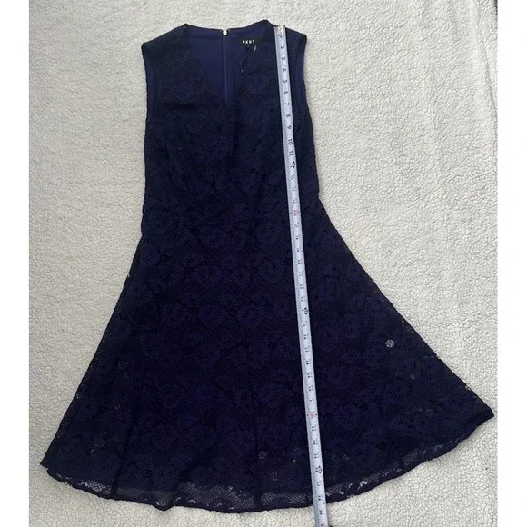 NEW DKNY Womens Purple Crochet Lace V-Neck Sleeveless Dress Size 6 Wedding NWT - Picture 12 of 12
